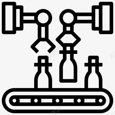 制造业大规模生产27线性图标