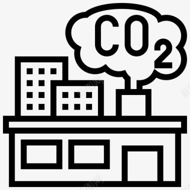 二氧化碳核元素2线性图标