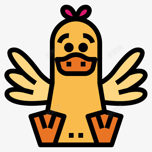 鸭子宠物63线性颜色svg_新图网 https://ixintu.com 鸭子 宠物 线性 颜色