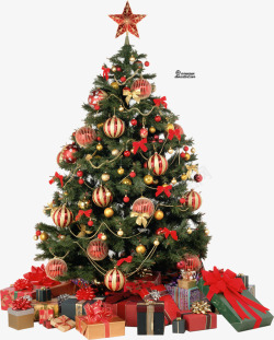 圣诞节树叶圣诞树礼盒礼物圣诞节节日海报首页素材
