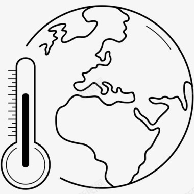 全球变暖平均温度气候变化图标