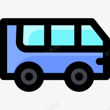 小型客车交通工具188线性颜色图标