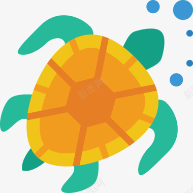 海龟潜水45平坦图标