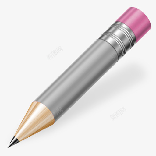 3D银色铅笔图标png_新图网 https://ixintu.com 3D 银色 铅笔 图标