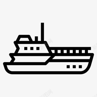 游艇4号船直线型图标