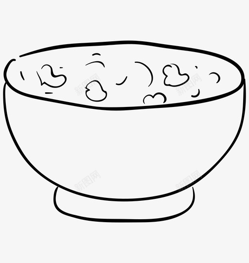 汤碗食物食物碗svg_新图网 https://ixintu.com 食物 汤碗 健康饮食 饮料 集合 轮廓 向量 图标