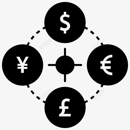 货币兑换外汇兑换股票兑换svg_新图网 https://ixintu.com 兑换 货币 外汇 股票 商业 金融 字形 图标