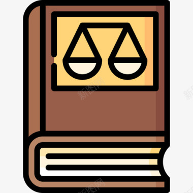 法律书籍政府2线性颜色图标