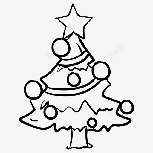 圣诞树装饰树常绿树svg_新图网 https://ixintu.com 圣诞树 装饰 常绿树 绿树 设计 交通 假日 露营 线图 图标