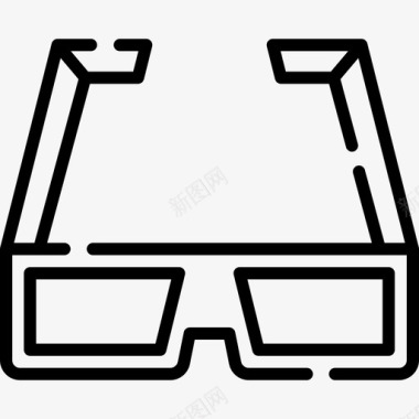 3d眼镜媒体技术36线性图标