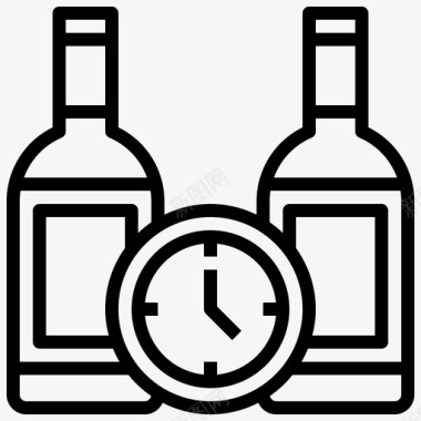 时间酒15线性图标