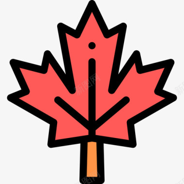 枫叶加拿大25线形颜色图标