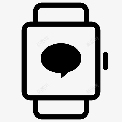 方形智能手表聊天设备svg_新图网 https://ixintu.com 智能 手表 方形 聊天 设备 数字 功能