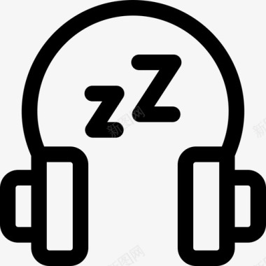 耳机睡眠时间62线性图标