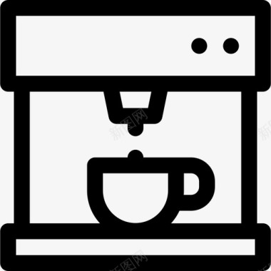 浓缩咖啡家庭用品31线性图标