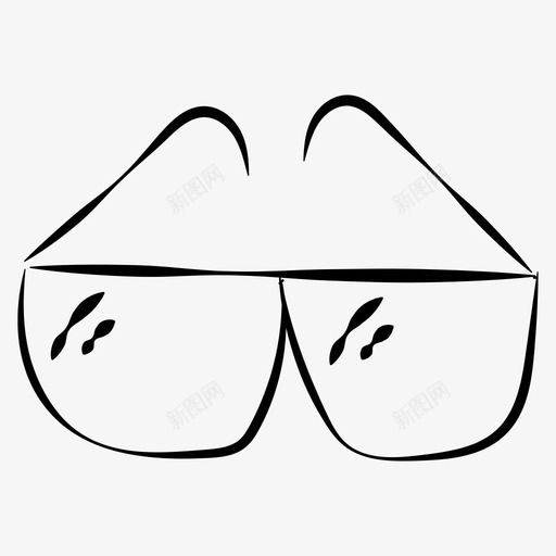 手绘眼镜反光视力svg_新图网 https://ixintu.com 手绘 眼镜 视力 反光