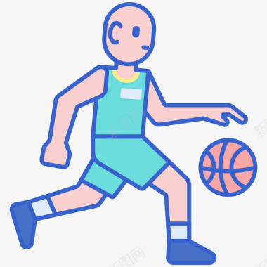 运球篮球59线条颜色图标