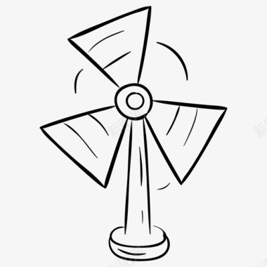 风能风力发电机风力发电图标
