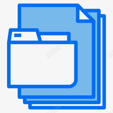 文件夹文件38蓝色图标
