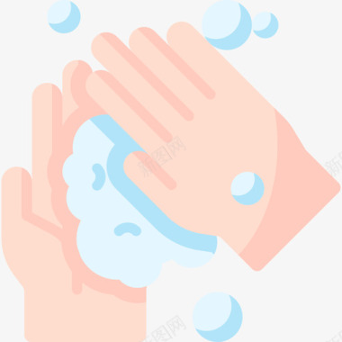 洗手防护措施扁平图标