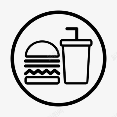 食品标识快餐垃圾食品图标