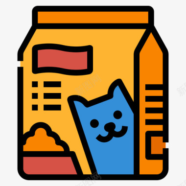 猫食宠物店87线性颜色图标