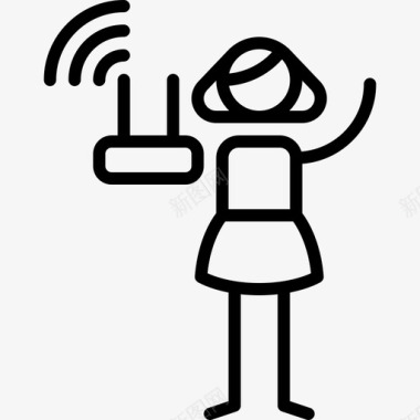 Wifi远程办公3线性图标
