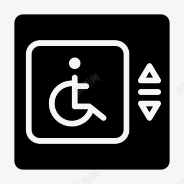 残疾人电梯假日旅游和酒店图标