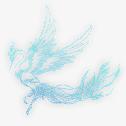 手绘水彩凤凰水墨火焰中国风透明图案108手绘水彩凤素材