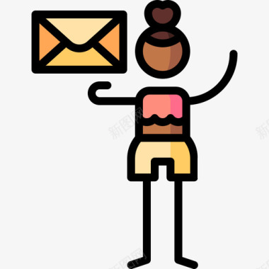 电子邮件远程办公4线性颜色图标