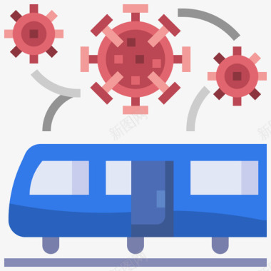 火车冠状病毒和经济舱1号平的图标