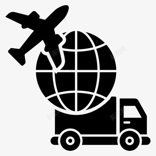 国际运输空运货运卡车svg_新图网 https://ixintu.com 运输 国际 全球 空运 货运 卡车 物流 航运 字形 矢量 矢量图