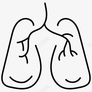人肺绘图人体器官人体解剖图标