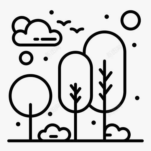 城市花园自然svg_新图网 https://ixintu.com 城市 花园 自然 公园 树木 元素 大胆 线条