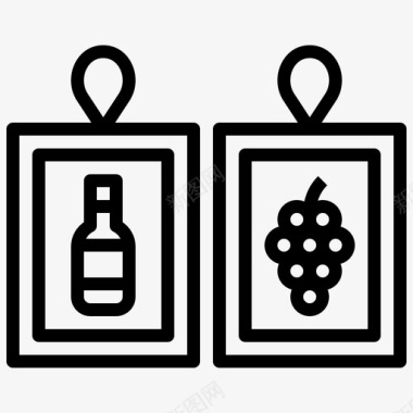 标签葡萄酒15线性图标