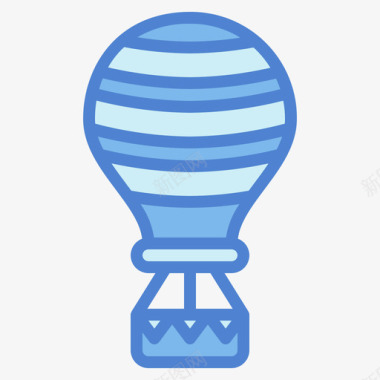 热气球14号飞机蓝色图标