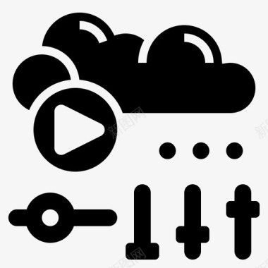 数据云技术1字形图标