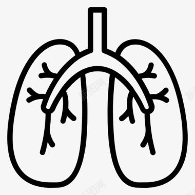肺部74号医院直线图标