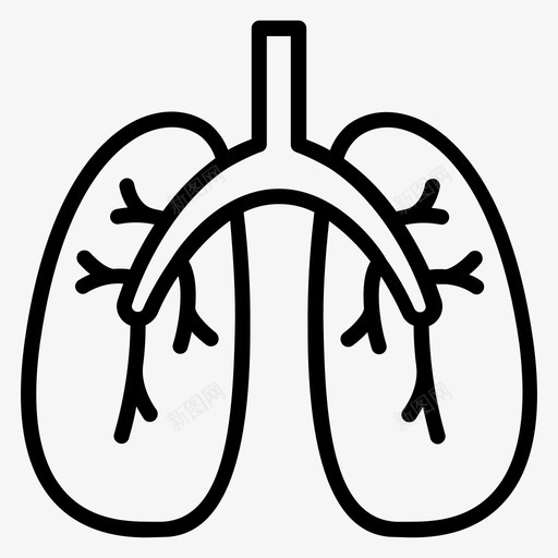 肺部74号医院直线svg_新图网 https://ixintu.com 74号 健康 医院 直线 肺部