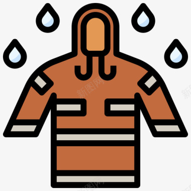 雨衣水手38线型颜色图标