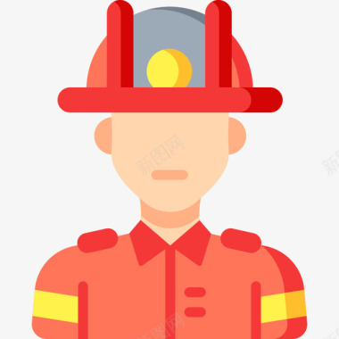 消防员工作和职业化身8扁平图标