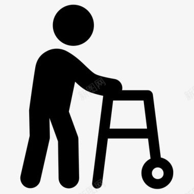 助行器残疾人老年人图标