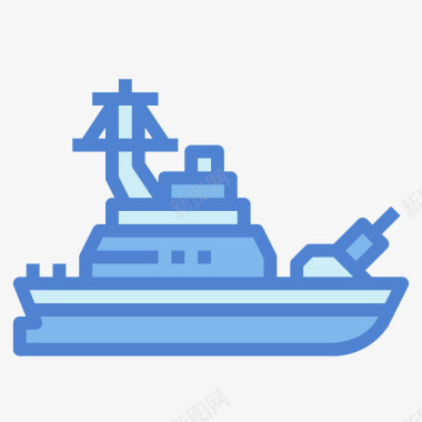 海军蓝8号船蓝色图标