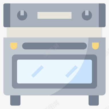 烤箱烹饪127扁平图标