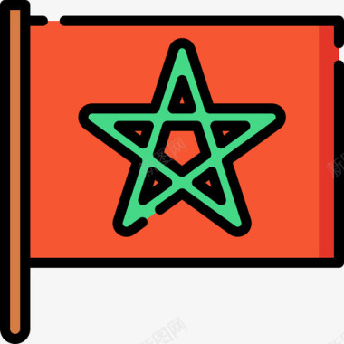 摩洛哥国旗12线形颜色图标