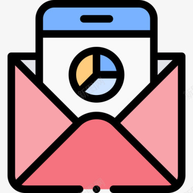 电子邮件营销增长30线性颜色图标