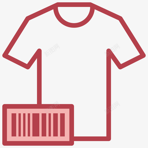 T恤条形码和二维码11红色svg_新图网 https://ixintu.com 条形码 二维 红色