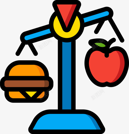 体重秤饮食与健康2线性颜色svg_新图网 https://ixintu.com 体重 饮食 健康 线性 颜色