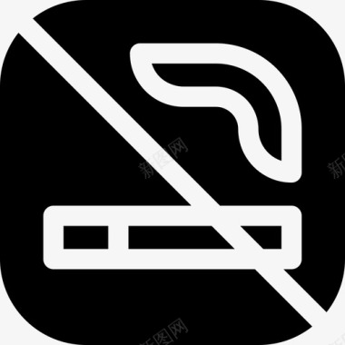 禁止吸烟信号和禁令12已填写图标