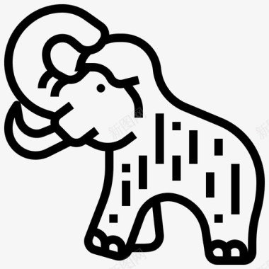 猛犸象动物象牙图标
